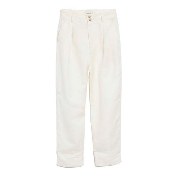 Madewell Pleated Taper Wide Leg Pants Linen - Picture 1 of 8